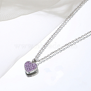Stylish Stainless Steel Heart Pendant Necklace for Women, Various Designs(GE0081-2)