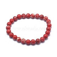 Synthetic Regalite Bead Stretch Bracelets, Round, Dyed, Red, 2 inch~2-1/8 inch(5.2~5.5cm), Bead: 10mm(BJEW-K212-C-026-1)