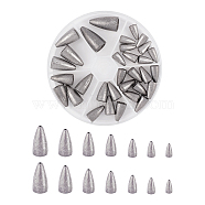 Bullet Weights Sinker, Fishing Weights Sinkers, for Fishing, Platinum, 11~25x6~13mm, Hole: 0.8~2mm, 47pcs/box(FIND-FH0001-04)