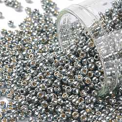 TOHO 11/0 Round Beads, Japanese Seed Beads, (PF565) PermaFinish Silver Grey Metallic, 2.2mm, Hole: 0.8mm, about 1110pcs/bottle, 10g/bottle(SEED-JPTR11-PF0565)