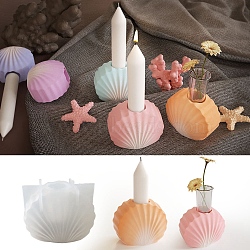 DIY Candle Silicone Molds, for Candle Making, Shell Shape, White, 5x7.1x5.75cm(DIY-B076-05)