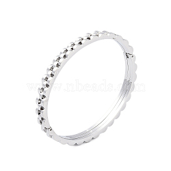 304 Stainless Steel Hinged Bangles, Stainless Steel Color, Inner Diameter: 2-3/8x2 inch(5.95x5cm)(BJEW-P317-03P)