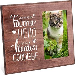 Olycraft MDF Photo Frames, Glass Display Pictures, for Tabletop Display Photo Frame, Rectangle with Word, Saddle Brown, 19.5x25.4x1.35cm(DJEW-OC0001-05B)