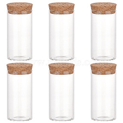 Glass Bottle, with Cork Plug, Wishing Bottle, Column, Clear, 3.7x7.8cm, Inner Diameter: 3.4cm(CON-WH0086-079)