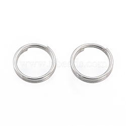 Non-Tarnish 304 Stainless Steel Split Rings, Double Loops Jump Rings, Stainless Steel Color, 5x1mm, Inner Diameter: 3.5mm, Single Wire: 0.5mm(STAS-N092-171E-01P)