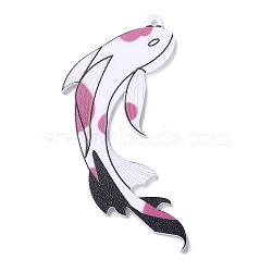 Opaque Resin Big Pendants, Animals Fish Charms, White, 56.3x27.4x2mm, Hole: 1.6mm(CRES-D012-04C)