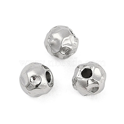 Anti-Tarnish Textured 316 Surgical Stainless Steel Beads, Round, Stainless Steel Color, 6mm, Hole: 1.5mm(STAS-M106-01A-P)