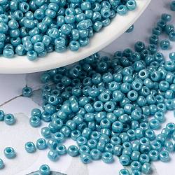 MIYUKI Round Rocailles Beads, Japanese Seed Beads, (RR2470) Opaque Turquoise Green Luster, 8/0, 3mm, Hole: 1mm, about 422~455pcs/10g(X-SEED-G008-RR2470)