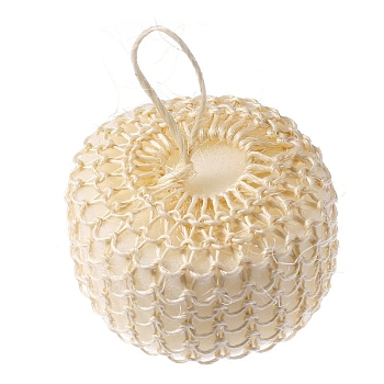 Exfoliating Braided Sisal Pad Body Scrubber with Tether, Shower Cleanser, Bathing Ball, Flat Round, 90x90x50mm