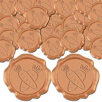 100Pcs Adhesive Wax Seal Stickers, Envelope Seal Decoration, For Craft Scrapbook DIY Gift, Carrot, 30mm