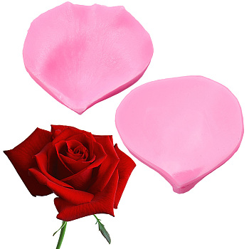1Pc Petal Leaf Molding Silicone Molds, Hot Pink, 62x65x17mm