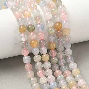 Round Natural Morganite Bead Strands(G-L425-30-6mm)-5