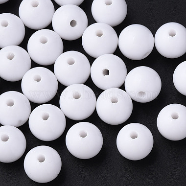 White Round Acrylic Beads
