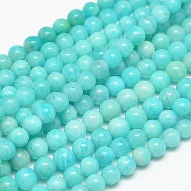 Natural Gemstone Amazonite Round Beads Strands(G-O017-10mm-08C)-2