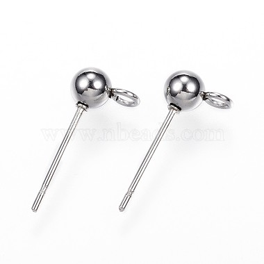 Stainless Steel Color Round 304 Stainless Steel Stud Earring Findings