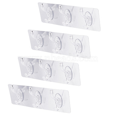 Self-adhesive Acrylic Wall Hook Hangers(AJEW-TADJ0001-09B-01)-1