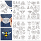 4 Sheets 11.6x8.2 Inch Stick and Stitch Embroidery Patterns(DIY-WH0455-105)-1
