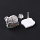 Acrylic Cat Stud Earrings with Platic Pins for Women(EJEW-F293-04B)-1