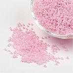 FGB 12/0 Grade A Ceylon Round Glass Seed Beads, Pink, 2x1.5mm, Hole: 0.5mm, about 5000pcs/50g(X-SEED-A022-FC12-145)