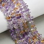 Natural Ametrine Beads Strands, Nuggets, with Seed Beads, Grade A, 7~11x7~11x1.5~5mm, Hole: 0.7~1mm, about 77~80pcs/strand, 15.35''~15.75''(39~40cm)(G-Z124-A02-02)