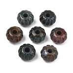 Natural Indian Agate Carved Beads, Large Hole Pumpkin Beads, 25x17~18mm, Hole: 7mm(GG-CBA02C4-07F)