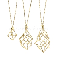 3Pcs 3 Sizes Stainless Steel Macrame Pouch Empty Stone Holder for Necklace Makings, Golden, 17.48~27.87 inch(44.4cm), 1Pc/size(NJEW-JN04824)