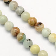 Natural Flower Amazonite Round Beads Strands, 8.5mm, Hole: 1.2mm, about 47pcs/strand, 15.5 inch(G-S161-8mm)