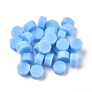 Sealing Wax Particles, for Retro Seal Stamp, Octagon, Sky Blue, 9mm, about 1500pcs/500g(DIY-E033-A52)