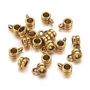 Tibetan Style Hangers, Bail Beads, Lead Free, Cup, Antique Golden, Size: about 4mm wide, 6mm long, Hole: 3mm(X-GAB636)