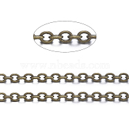 Brass Cable Chains, Soldered, Cadmium Free & Nickel Free & Lead Free, Antique Bronze, 2.5x2x0.5mm(X-CHC027Y-AB)