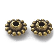 Tibetan Style Alloy Beads, Cadmium Free & Lead Free, Flower, Antique Bronze, 9x4.5mm, Hole: 1.9mm, about 1000pcs/1000g(FIND-A035-01AB)