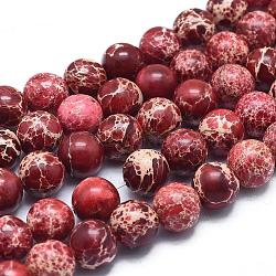 Natural Imperial Jasper Beads Strands, Dyed, Round, Pale Violet Red, 8mm, Hole: 1mm, about 49pcs/strand, 15.7 inch(G-A175B-8mm-08)