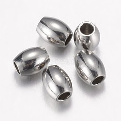 Tarnish Resistant 304 Stainless Steel Spacer Beads, Barrel, Stainless Steel Color, 5x4mm, Hole: 1.8mm(STAS-P171-67P)