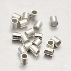 Sterling Silver Column Bead Spacers, Silver, 1.5x1.5mm, Hole: 0.5mm(X-STER-E041-04S)