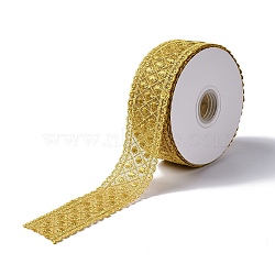 10 Yards Polyester Lace Trim Ribbon, for DIY Jewelry Making, Gold, 1-1/2 inch(38.5~39.5mm)(OCOR-C004-06C)