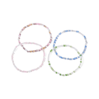 Grass Round Beaded Stretch Bracelet for Women, Mixed Color, Inner Diameter: 2-3/8 inch(6cm)