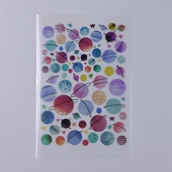 Filler Stickers(No Adhesive on the back), for UV Resin, Epoxy Resin Jewelry Craft Making, Planet Pattern, 150x100x0.1mm