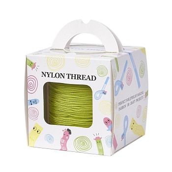 Nylon Thread with One Nylon Thread inside, Stronger than NWIR-R006- Series, Yellow Green, 1.5mm, about 120.29 yards(110m)/roll