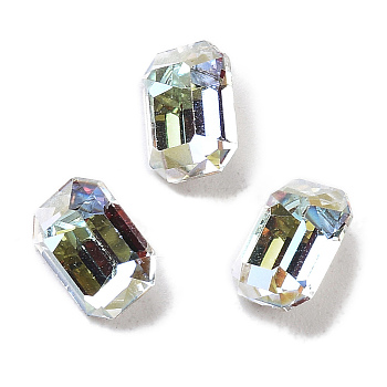 K9 Glass, Imitation Czech Rhinestone, Rectangle, Light Crystal AB, 8x6x4mm