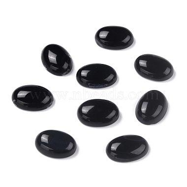 Oval Natural Black Agate Cabochons(G-K020-18x13mm-01)-3