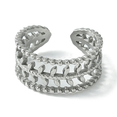 304 Stainless Steel Open Cuff Ring(RJEW-L110-045P)-2