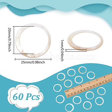 60Pcs Natural Freshwater Shell Linking Rings(SHEL-NB0001-68)-2