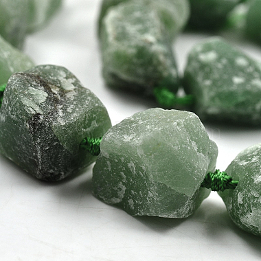 Nuggets Natural Green Aventurine Beads Strands(G-N0135-14)-2