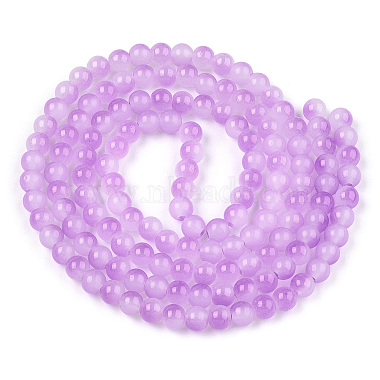 Baking Painted Imitation Jade Glass Round Bead Strands(DGLA-N003-10mm-04)-2