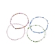 Grass Round Beaded Stretch Bracelet for Women(BJEW-JB09701)-1