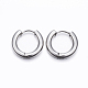 304 Stainless Steel Huggie Hoop Earrings(X-EJEW-F111-16mm-P)-1
