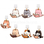 7Pcs PVC Mobile Dustproof Plugs, with Alloy Enamel Pendants, Mixed Color, 32mm(HJEW-BM00010)