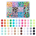 72G 12 Colors Opaque Acrylic Beads, Round, Mixed Color, 4mm, Hole: 1.2mm, 6g/color(OACR-TA0003-91)