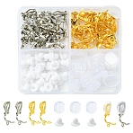 Brass Clip-on Earring Findings, with Rubber & Silicone Earring Pads, Mixed Color, 13x6x7mm, Hole: 1mm(FIND-FS0003-15)