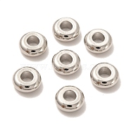 Brass Spacer Beads, Long-Lasting Plated, Flat Round/Disc, Heishi Beads, Real Platinum Plated, 6.5x2.5mm, Hole: 2.5mm(KK-P203-05P)